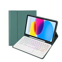 Load image into Gallery viewer, For iPad 11 2025 / 10th Gen 10.9 2022 A10B-AS Lambskin Texture Backlight Bluetooth Touch Keyboard Leather Tablet Case with Pen Slot, A10B-AS