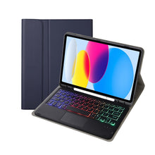 Load image into Gallery viewer, For iPad 11 2025 / 10th Gen 10.9 2022 A10B-AS Lambskin Texture Backlight Bluetooth Touch Keyboard Leather Tablet Case with Pen Slot, A10B-AS