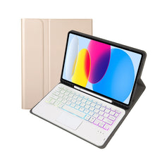 Load image into Gallery viewer, For iPad 11 2025 / 10th Gen 10.9 2022 A10B-AS Lambskin Texture Backlight Bluetooth Touch Keyboard Leather Tablet Case with Pen Slot, A10B-AS