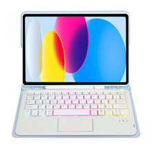 Load image into Gallery viewer, For iPad 11 2025 / 10th Gen 10.9 2022 A10B-AS Lambskin Texture Backlight Bluetooth Touch Keyboard Leather Tablet Case with Pen Slot, A10B-AS