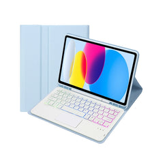 Load image into Gallery viewer, For iPad 11 2025 / 10th Gen 10.9 2022 A10B-AS Lambskin Texture Backlight Bluetooth Touch Keyboard Leather Tablet Case with Pen Slot, A10B-AS