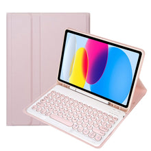 Load image into Gallery viewer, For iPad 11 2025 / 10th Gen 10.9 2022 YA10B Lambskin Texture Bluetooth Keyboard Leather Tablet Case with Pen Slot, YA10B