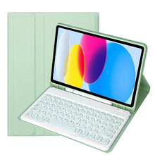 Load image into Gallery viewer, For iPad 11 2025 / 10th Gen 10.9 2022 YA10B Lambskin Texture Bluetooth Keyboard Leather Tablet Case with Pen Slot, YA10B