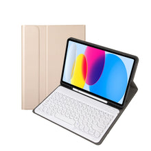 Load image into Gallery viewer, For iPad 11 2025 / 10th Gen 10.9 2022 YA10B Lambskin Texture Bluetooth Keyboard Leather Tablet Case with Pen Slot, YA10B