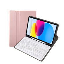 Load image into Gallery viewer, For iPad 11 2025 / 10th Gen 10.9 2022 YA10B Lambskin Texture Bluetooth Keyboard Leather Tablet Case with Pen Slot, YA10B