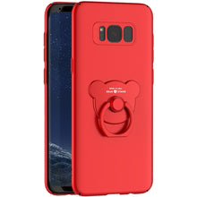 Load image into Gallery viewer, AIQAA For Galaxy S8 + / G9550 Solid Color Metal Paint Plastic PC Dropproof Protective case with Bear Ring Holder