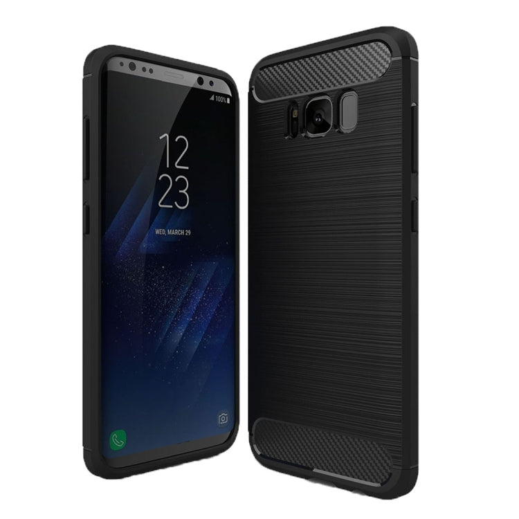 For Galaxy S8 + / G9550 Brushed Carbon Fiber Texture Shockproof TPU Protective Cover Case