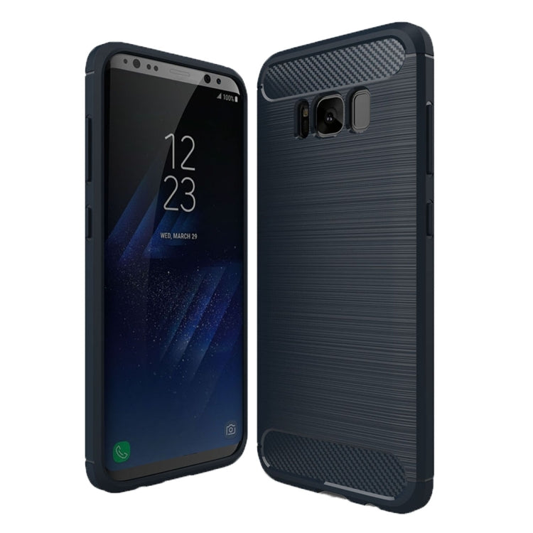 For Galaxy S8 + / G9550 Brushed Carbon Fiber Texture Shockproof TPU Protective Cover Case