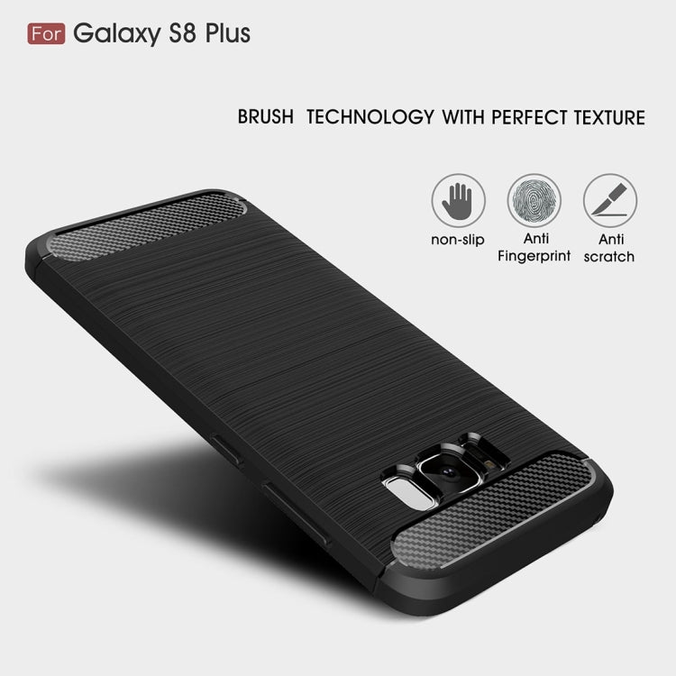 For Galaxy S8 + / G9550 Brushed Carbon Fiber Texture Shockproof TPU Protective Cover Case