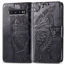 Load image into Gallery viewer, Butterfly Love Flowers Embossing Horizontal Flip Leather Case for Galaxy S10+, with Holder &amp; Card Slots &amp; Wallet &amp; Lanyard
