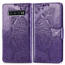 Load image into Gallery viewer, Butterfly Love Flowers Embossing Horizontal Flip Leather Case for Galaxy S10+, with Holder &amp; Card Slots &amp; Wallet &amp; Lanyard