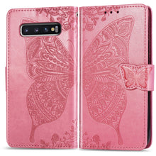 Load image into Gallery viewer, Butterfly Love Flowers Embossing Horizontal Flip Leather Case for Galaxy S10+, with Holder &amp; Card Slots &amp; Wallet &amp; Lanyard
