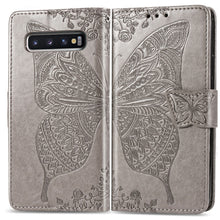 Load image into Gallery viewer, Butterfly Love Flowers Embossing Horizontal Flip Leather Case for Galaxy S10+, with Holder &amp; Card Slots &amp; Wallet &amp; Lanyard