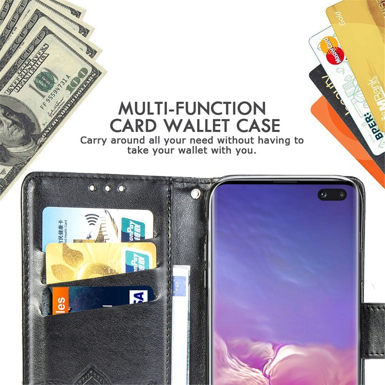 Butterfly Love Flowers Embossing Horizontal Flip Leather Case for Galaxy S10+, with Holder & Card Slots & Wallet & Lanyard