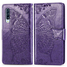 Load image into Gallery viewer, Butterfly Love Flowers Embossing Horizontal Flip Leather Case for Galaxy A50, with Holder &amp; Card Slots &amp; Wallet &amp; Lanyard