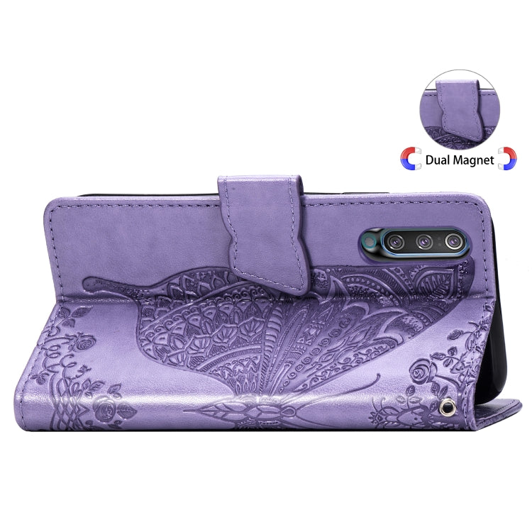 Butterfly Love Flowers Embossing Horizontal Flip Leather Case for Galaxy A70, with Holder & Card Slots & Wallet & Lanyard
