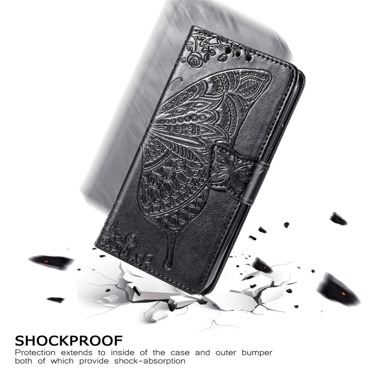 Butterfly Love Flowers Embossing Horizontal Flip Leather Case for Galaxy A70, with Holder & Card Slots & Wallet & Lanyard