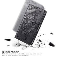 Load image into Gallery viewer, Butterfly Love Flowers Embossing Horizontal Flip Leather Case for Galaxy A70, with Holder &amp; Card Slots &amp; Wallet &amp; Lanyard