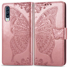 Load image into Gallery viewer, Butterfly Love Flowers Embossing Horizontal Flip Leather Case for Galaxy A70, with Holder &amp; Card Slots &amp; Wallet &amp; Lanyard
