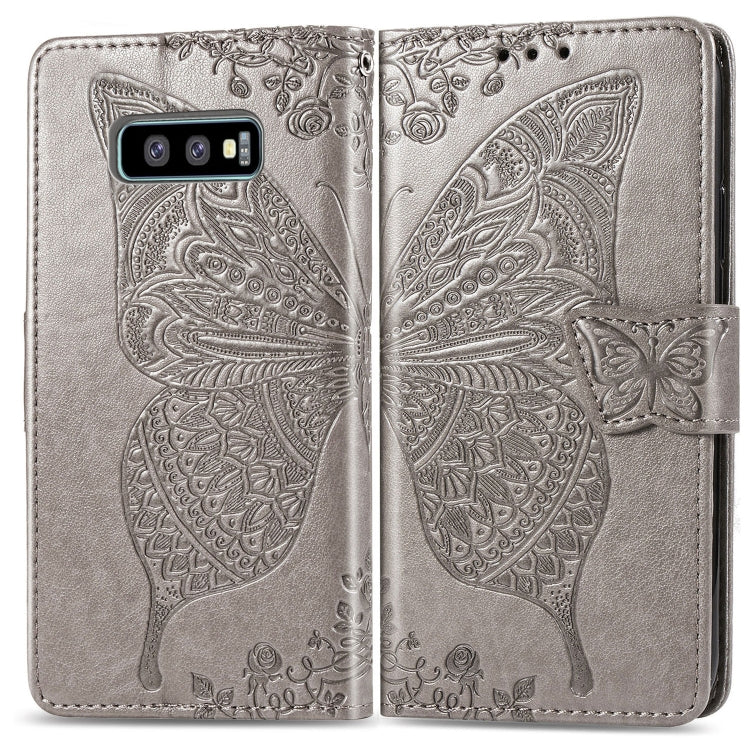 Butterfly Love Flowers Embossing Horizontal Flip Leather Case for Galaxy S10e, with Holder & Card Slots & Wallet & Lanyard