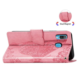 Butterfly Love Flowers Embossing Horizontal Flip Leather Case for Galaxy A40, with Holder & Card Slots & Wallet & Lanyard, For Galaxy A40