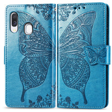 Load image into Gallery viewer, Butterfly Love Flowers Embossing Horizontal Flip Leather Case for Galaxy A40, with Holder &amp; Card Slots &amp; Wallet &amp; Lanyard