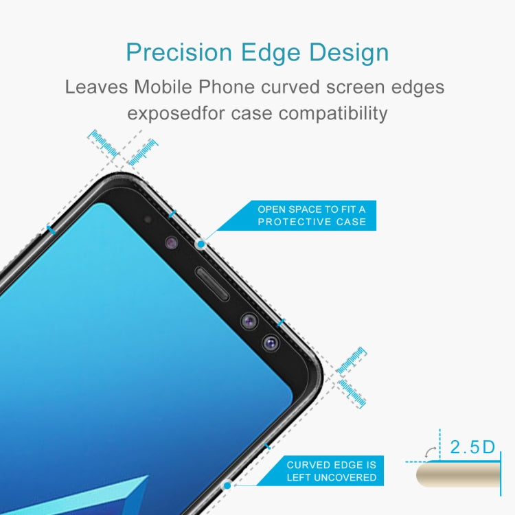 For Galaxy A8+ (2018) 0.26mm 9H Surface Hardness 2.5D Curved Edge Tempered Glass Screen Protector