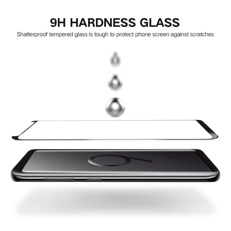 For Galaxy S9+ 0.33mm 9H Surface Hardness 3D Curved Edge Anti-scratch Non-full Screen HD Fully Adhesive Glass Screen Protector