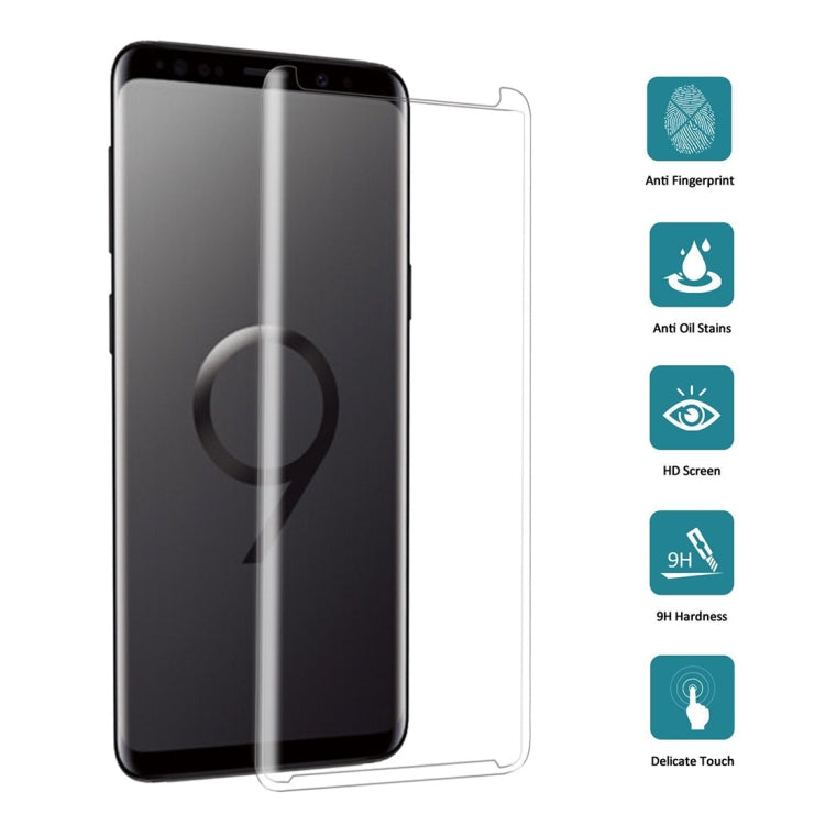 For Galaxy S9+ 9H Surface Hardness 3D Curved Edge Anti-scratch Non-full Screen HD Tempered Glass Screen Protector