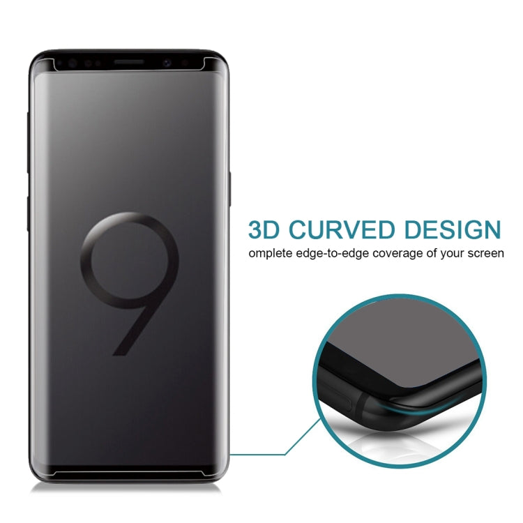 For Galaxy S9+ 9H Surface Hardness 3D Curved Edge Anti-scratch Non-full Screen HD Tempered Glass Screen Protector