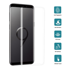 For Galaxy S9+ 9H Surface Hardness 3D Curved Edge Anti-scratch Full Screen HD Tempered Glass Screen Protector