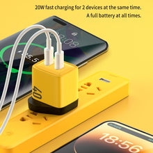 Load image into Gallery viewer, WK WP-U128 40W Dual USB-C/Type-C Interface Gallium Nitride Charger,Specifications: UK Plug