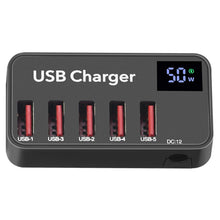 Load image into Gallery viewer, 988A Multi-function DC 12V 5 Ports USB Digital Display Fast Charger, 988A
