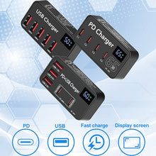 Load image into Gallery viewer, 988A Multi-function DC 12V 5 Ports USB Digital Display Fast Charger, 988A
