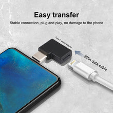 Load image into Gallery viewer, USB-C / Type-C Male to 8 Pin Female Elbow Charging Adapter