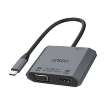 Load image into Gallery viewer, Onten M205 3 in 1 Type-C to HDMI+VGA+PD Fast Charge Video Converter, M205
