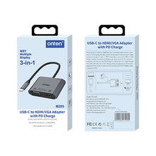Load image into Gallery viewer, Onten M205 3 in 1 Type-C to HDMI+VGA+PD Fast Charge Video Converter, M205