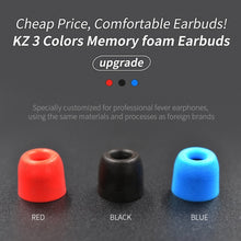Load image into Gallery viewer, KZ 6 PCS Sound Insulation Noise Cancelling Memory Foam Earbuds Kit for All In-ear Earphone, Size: L &amp; M &amp; S