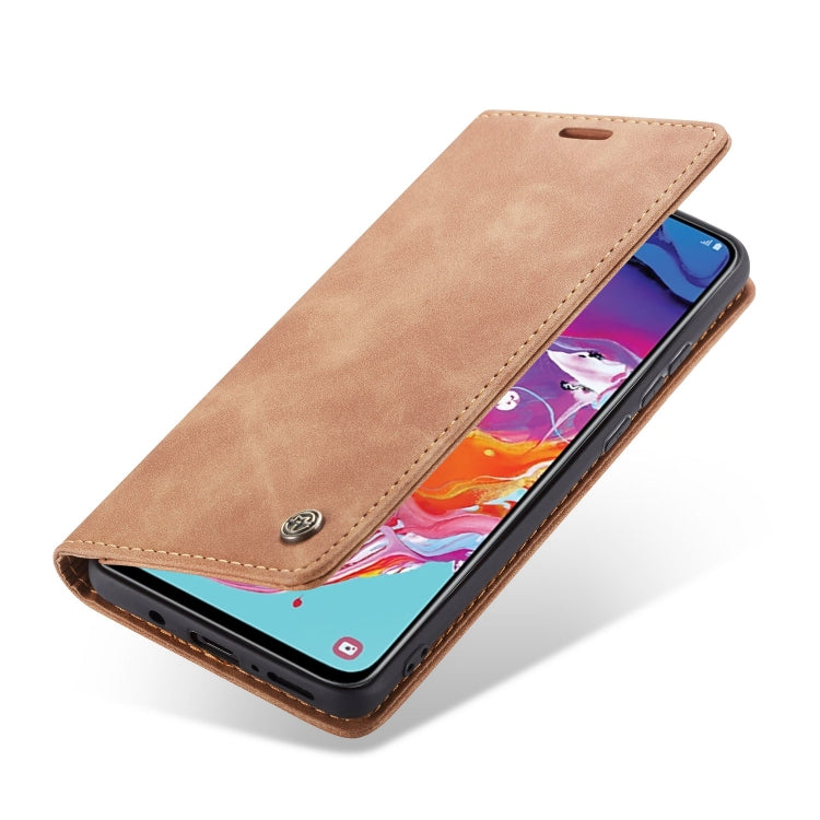 CaseMe-013 Multifunctional Retro Frosted Horizontal Flip Leather Case for Galaxy A70, with Card Slot & Holder & Zipper Wallet & Photo Frame, For Galaxy A70