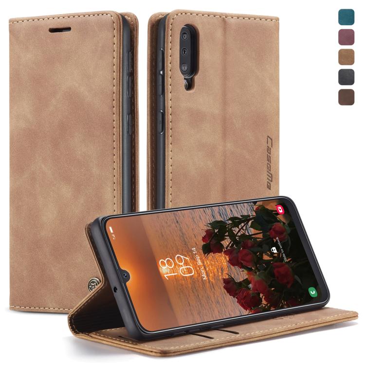 CaseMe-013 Multifunctional Retro Frosted Horizontal Flip Leather Case for Galaxy A30S / A50S / A50, with Card Slot & Holder & Zipper Wallet & Photo Frame