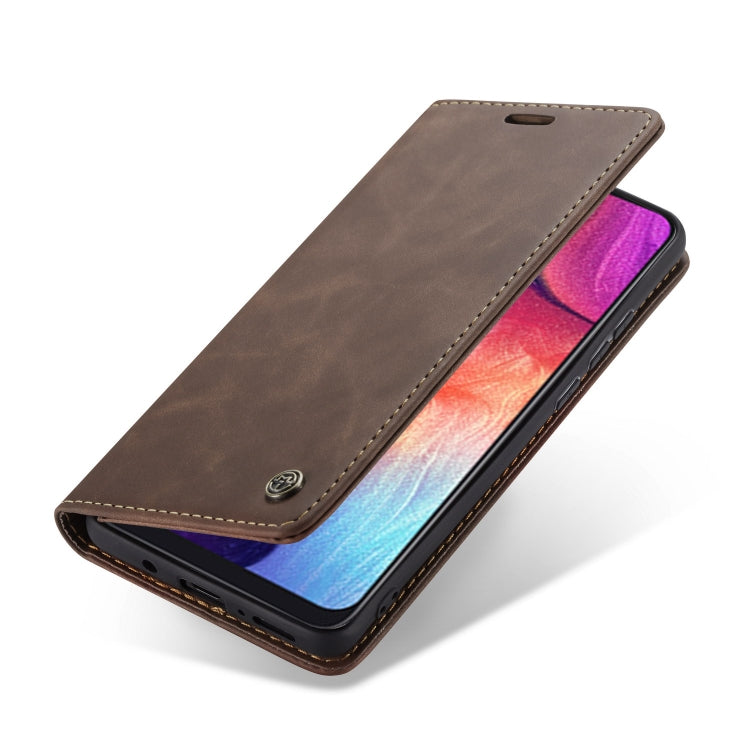 CaseMe-013 Multifunctional Retro Frosted Horizontal Flip Leather Case for Galaxy A30S / A50S / A50, with Card Slot & Holder & Zipper Wallet & Photo Frame