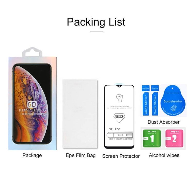 9H 5D Full Glue Full Screen Tempered Glass Film for Galaxy A10 / M10