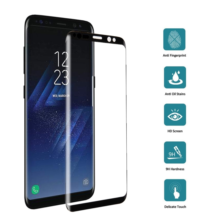 For Galaxy S8+ / G955 0.26mm 9H Surface Hardness 3D Curved Silk-screen Full Screen Tempered Glass Screen Protector with Fully Adhesive