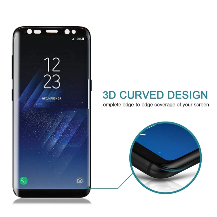 For Galaxy S8+ / G955 0.26mm 9H Surface Hardness 3D Curved Silk-screen Full Screen Tempered Glass Screen Protector with Fully Adhesive