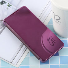 Load image into Gallery viewer, PU Electroplating Mirror Horizontal Flip Leather Case for Galaxy S10, with Holder