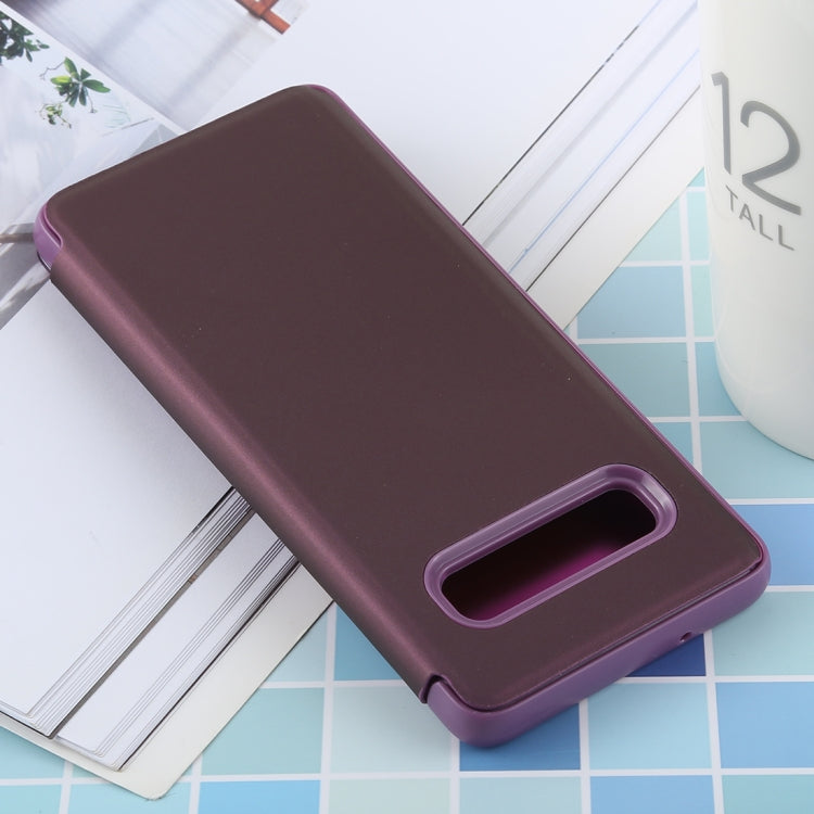 PU Electroplating Mirror Horizontal Flip Leather Case for Galaxy S10 Plus, with Holder, For Galaxy S10 Plus