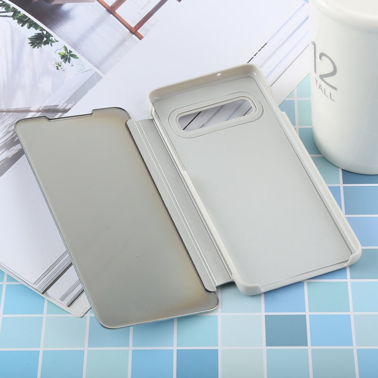 PU Electroplating Mirror Horizontal Flip Leather Case for Galaxy S10 Plus, with Holder