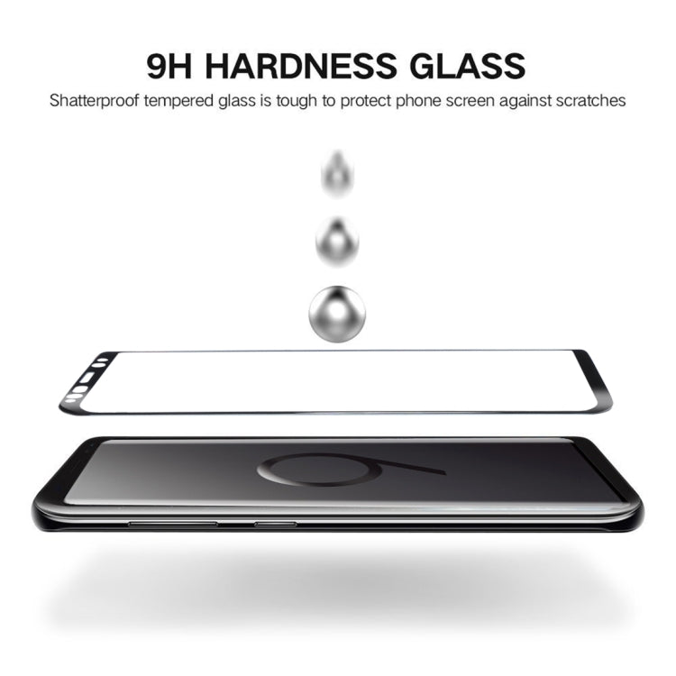 25 PCS For Galaxy S9 Plus 0.33mm 9H Surface Hardness 3D Curved Edge Anti-scratch Full Screen HD Full Glue Glass Screen Protector