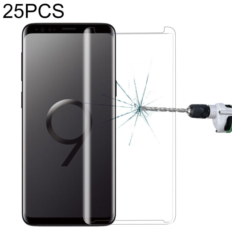 25 PCS For Galaxy S9 Plus Case Friendly Screen Curved Tempered Glass Film