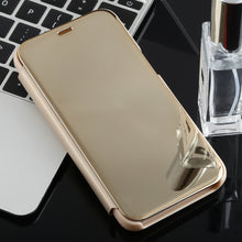 Load image into Gallery viewer, Electroplating Mirror Horizontal Flip Case for Galaxy J2 Core, with Holder, Galaxy J2 Core